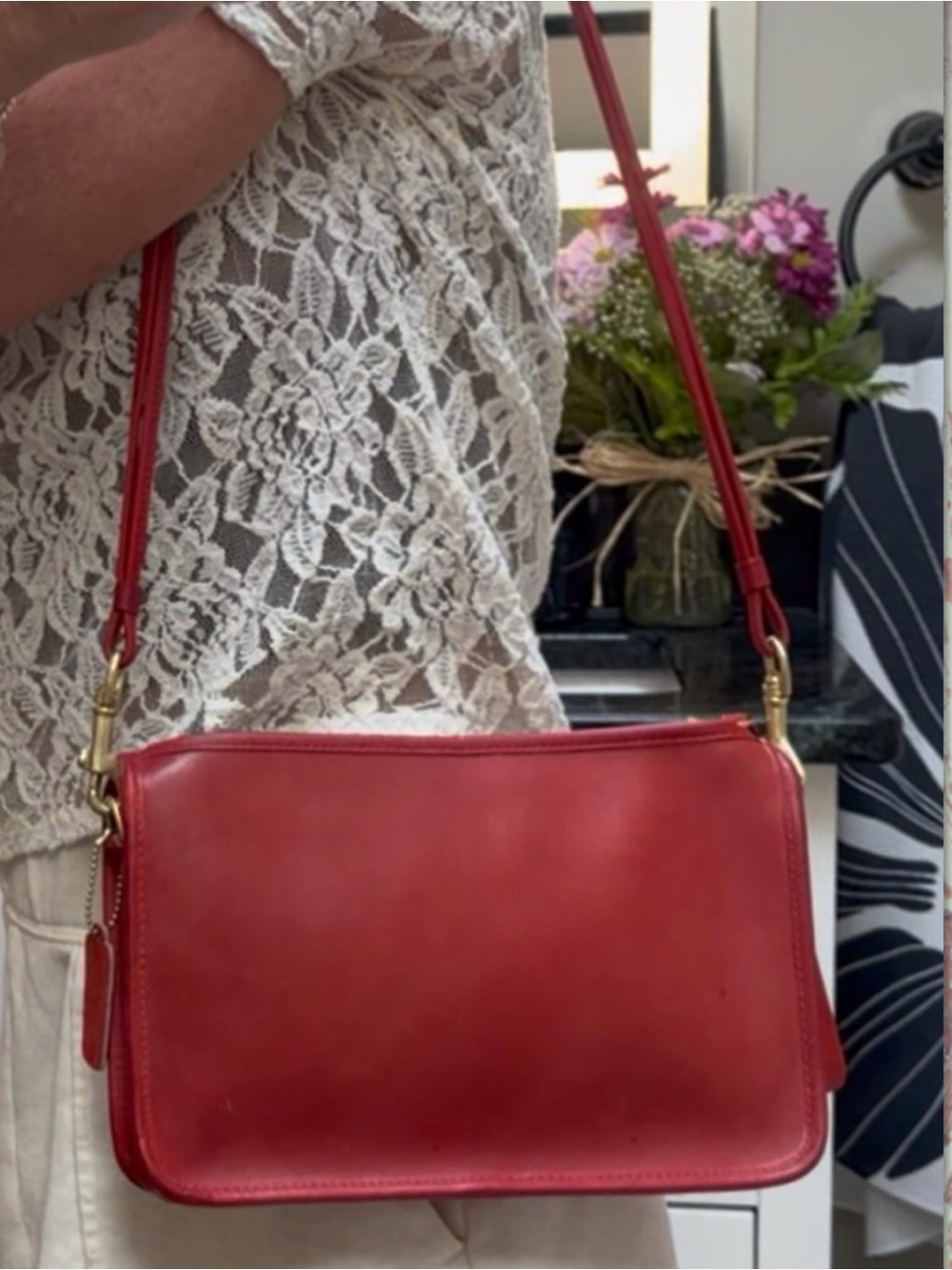 VINTAGE COACH NEW YORK CITY BASIC BAG in RED 9455 - Picture 3 of 16